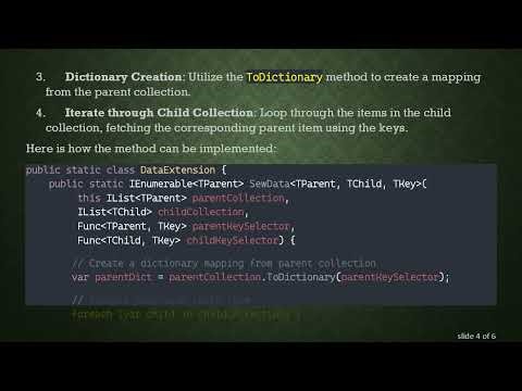 Creating a SewData LINQ Extension Method to Merge Collections in C#