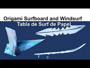 🏄 How to make Origami Paper Surfboard & Windsurf, DIY Crafts - Cómo Hacer una Tabla de surf de Papel