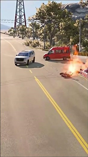 Realistic Highway Car Crashes #308