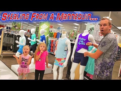 Stealing Clothes From Mannequin! Back To School Shopping Haul!