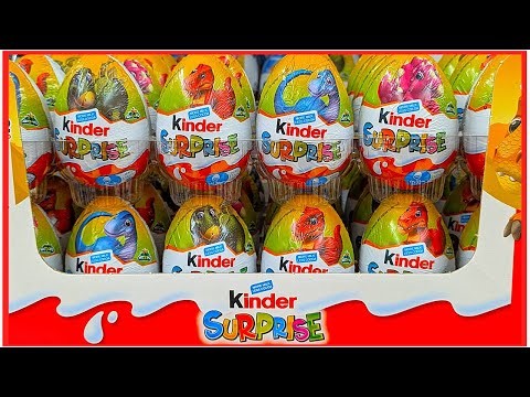 Unboxing Kinder Surprise Eggs - *NEW* Baby Dinosaurs! | With #asmr Sounds