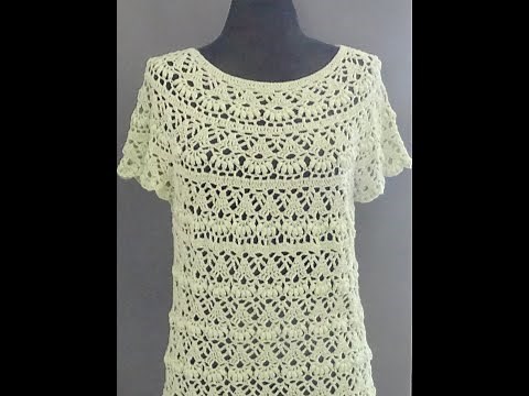 Top Down Sommerpulli - gehäkelt