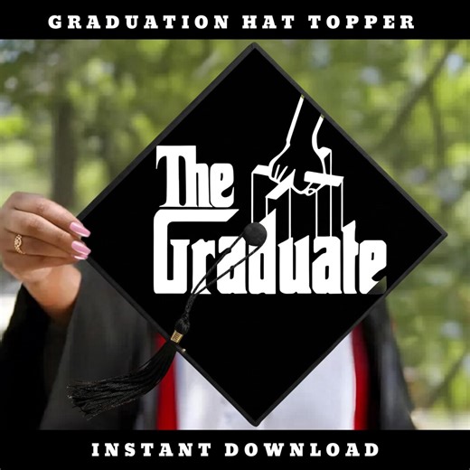 Graduation Cap Topper Mafia Theme Printable Template Funny Grad Cap Decor Senior Movie Inspired - Etsy