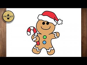 How to draw a gingerbread man step by step easy