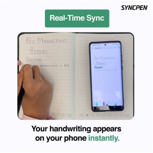 SyncPen on Instagram: "SyncPen turns your handwriting into instant digital notes — with Real-Time Sync on your phone and Smart Search to find anything in seconds. Less mess, more “how did I live without this?” 😮‍💨 #SyncPen #SyncPen3 #SmartNotebook #NoteTaking #Productivity StudyHacks WorkHacks HandwritingToDigital DigitalNotes StationeryFinds TechGadgets NewyesSyncPen NotesButMakeItSmart"