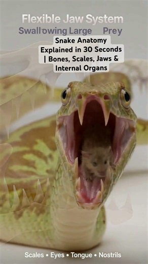 Snake Anatomy Explained in 30 Seconds | Bones, Scales, Jaws & Internal Organs