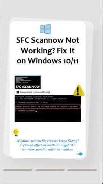 ⚠️ SFC /Scannow Not Working? Fix Windows System Errors Fast#sfc #windowsfix