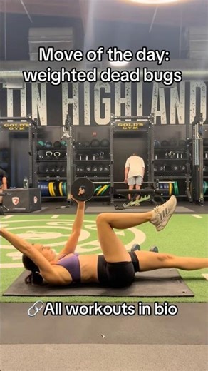 Move of the day: weighted dead bugs (sculpt your arms and core with this fun movement) on the mat