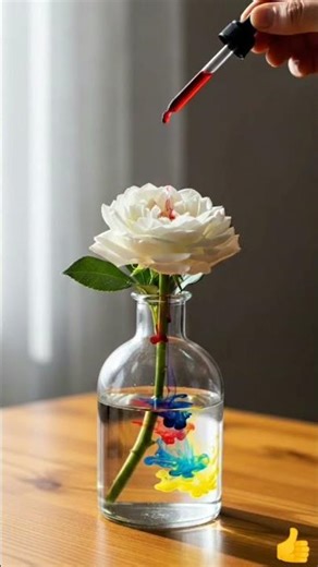 Rainbow Flower Trick 🌈 | Easy Plant Experiment #shorts #rainbow #plants