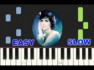 SLOW EASY piano tutorial "CARIBBEAN BLUE" by Enya, 1991, with free sheet music (pdf)