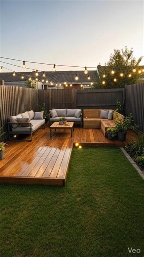 Luxury Backyard Design with Perfect Evening Ambience 🌙#shorts #timelapse #trendingshorts