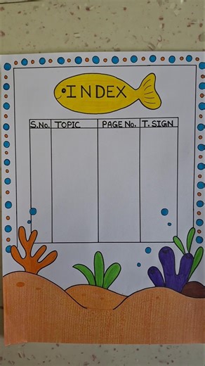 🌟Easy Index Page Design For Assignments and Projects #art#short#subscribe