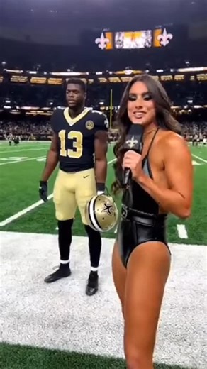Wealthy Sports AI on Instagram: "NFL reporter gets smoked with a football on the sidelines interviewing a player #nfl"