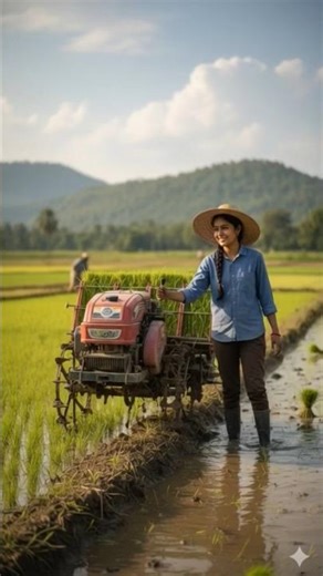 View of Smart Farming Robot Modern Agriculture in Indian Paddy Field ll #shorts