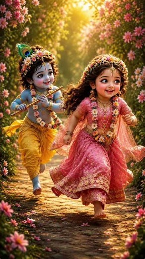 🌸 Radha Krishna Divine Swing Moments | Cute Baby Ra