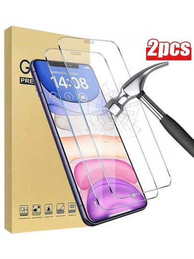 2pcs Tempered Glass Screen Protector, Compatible With IPhone 17, Pro Max, 17, 17 Pro, 17 Air, 16, Pro Max, 16, 16 Pro, 16 Plus, 15, Pro Max, 15, 15 Pro, 15 Plus, 14, Pro Max, 14, Pro, 14 Plus, 13, 12 And 11, Essential For Daily Office And Home Use, Waterproof, Shockproof, Scratch-Resistant, Anti-Fingerprint, Full Coverage, Suitable For Phone Cases | SHEIN