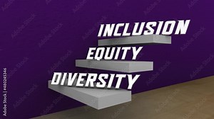 DEI Diversity Equity Inclusion Steps Process Actions How to Be Inclusive Diverse 3d Animation Stock Video