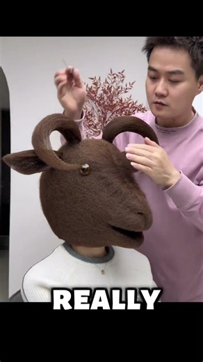 This girl make her hair like cow head