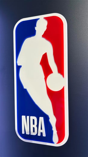 Athrillics Design | Acrylic Wall Art on Instagram: "Custom 3D NBA Logo Acrylic Wall Art #NBA #basketball #wallart #nbalogo #mancave"