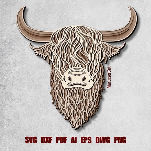 Multilayer Highland Cow Laser Cut File Highland Cow SVG Layered Svg Files Dxf Lasercut Highland SVG File 3D Plywood Cow Cnc Router File DXF - Etsy UK