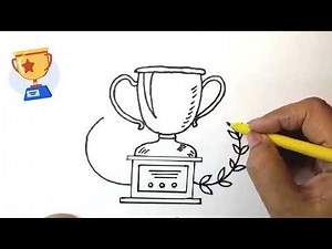 How to Draw a Trophy step by step Cute 🏆