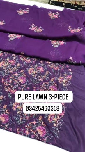 1.7K views · 21 reactions | New Summer Collection Pure lawn 3-piece Front Full Embroidered Back and sleeves booti work Dupatta Shafoon Embroidered Trouser Simple Contact us on WhatsApp 03425460318 #lawncollection2024 #MughalCollection #swisslawn #bareezecollection #lawn #swisslawncollection #barezelawn | Mughal Collection | Facebook