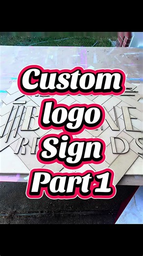 Behind the scenes of this custom logo project. Cuts, bevels, glue up, and a dry fit with the logo. Step two coming tomorrow. #CustomSign #LogoSign #Woodworking #SmallBusiness #MakersOfTikTok