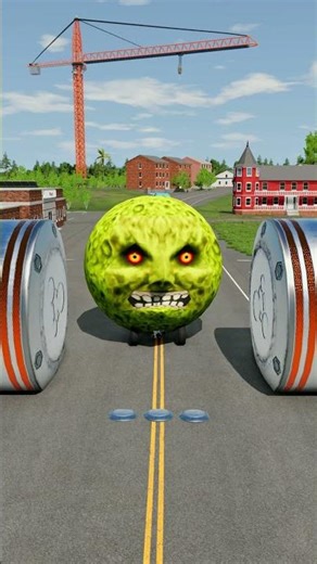 Long Colourful City Buses vs Hydraulic Crush - BeamNG.Drive