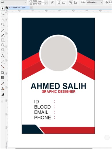 سلسلة كيفية تصميم كرت تعريفي في برنامج كوريل درو في دقيقة #تصميم_جرافيك #coreldraw_tutorial #card #coreldraw #foryoupage