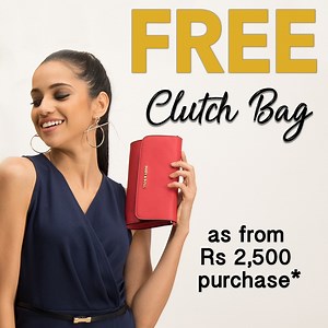 Still partying ladies? Grab your FREE Clutch bag for your cocktail party and your nights out! Get it as from Rs 2,500's purchase. ✨Available in Red, black & gold. ✨Check the terms and conditions in our stores before buying. | Body and Soul