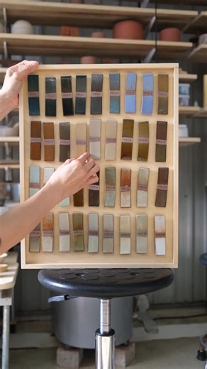 TMML | Preserve what matters on Instagram: "After developing nearly 300 glazes for Hong Kong Soil—a labour in itself—we found ourselves a new problem ~ how to organize and display our growing collection of ceramic and glaze samples with flexibility and beauty. So a year ago, we attempted to build something even harder than the glazes. A magnetic board clad with wood veneer that could survive the studio’s high humidity. The hardest part was adhering maple veneer to metal sheet, we failed and re-d