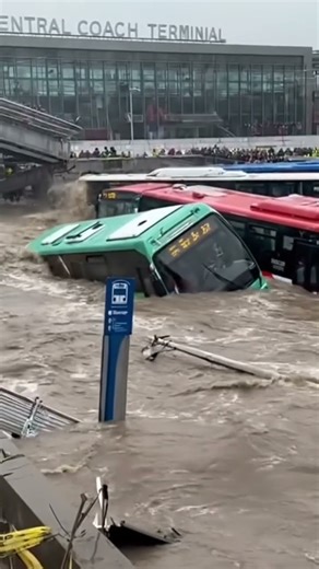 Massive Highway Overpass Collapses as Flood Rips Through City