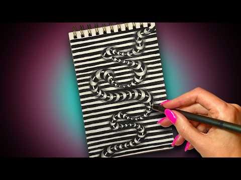3D Worms Zentangle Art for Beginners ✍️ Easy Doodle Pattern for Your Sketchbook