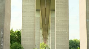 Tilting up revealing the underside of the A61 Autobahn bridge near Bad Neuenahr