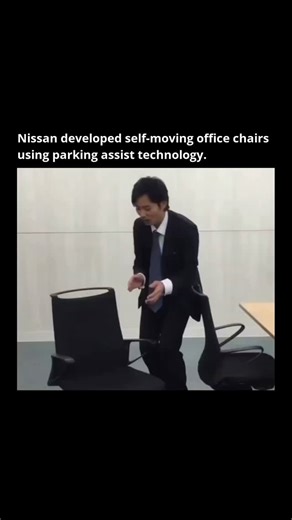 Remarkable Facts on Instagram: "Follow @remarkable.facts to get smarter every day. -------------- Nissan, well known for car technology, extended its innovations to office spaces in 2016 with self-moving office chairs. These chairs represent a step towards creating more adaptable and efficient work environments. Developed in Japan, the chairs use technology similar to a car’s automatic parking system. Sensors and small cameras detect the chair’s position and guide it back to its starting point w