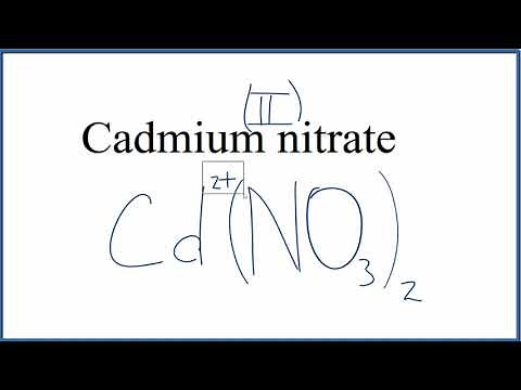 How to Write the Formula for Cadmium nitrate