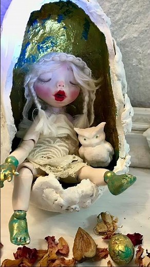 BJD Dolls handsculpted last year with clay. Silk hair,antique lace clothes. #art #dolls #handmade