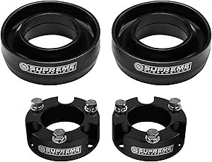 Supreme Suspensions - 2" Front + 2" Rear Lift Kit for 1996-2002 Toyota 4Runner 2WD/4WD T6 Billet Aluminum Strut Spacers + Polymer Spring Spacers Lift Kit (Black) - Mystery Box Included with Purchase