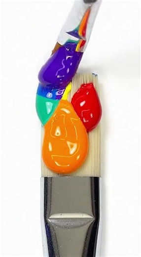 Satisfying Rainbow Brush Painting Reveal