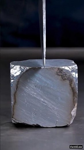 Satisfying Slice of Hafnium (Element 72) 🔥🔪 | Periodic Table Series #shorts