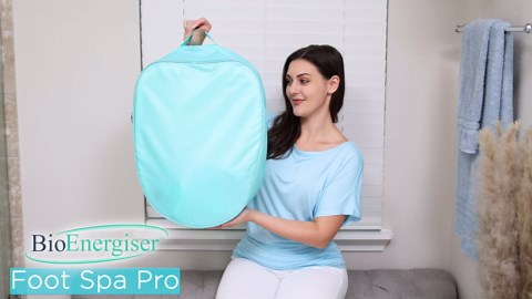 BioEnergizer Foot Spa Pro | Foot Bath Basin Machine for Cramped Muscles, Aching Feet, Stimulates Blood Flow, & Hydrates Skin | Comes w/Sea Salt & 30 Basin Liners (Foot Spa Pro)