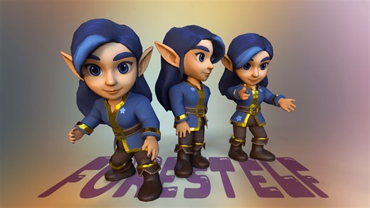 Forest Elf Animated Character by Dexsoft Games