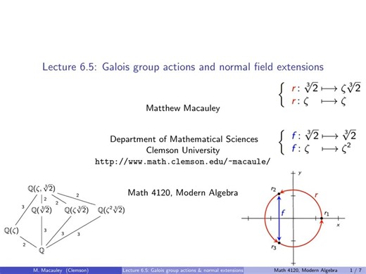 Visual Group Theory, Lecture 6.5 Galois group actions and normal field extension