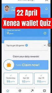 22 April Xenea wallet Quiz Answer 🔥 XENEA Wallet Quiz solve 🔥today Xenea protocol quiz Answer🔥 XENEA