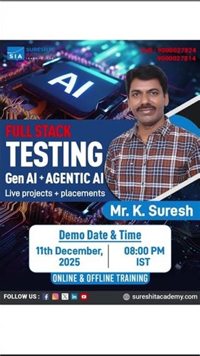 Full Stack Testing with Gen AI & Agentic AI | Live Projects + Placement Assistance