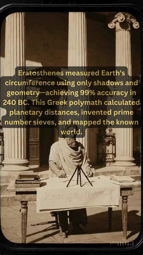 Eratosthenes of Cyrene (c. 276-195 BC) was an ancient Greek polymath who became chief librarian at Alexandria's legendary library. Born in Cyrene (modern Libya), he studied in Athens before being summoned to Alexandria by Ptolemy III. Though critics nicknamed him "Beta" for always placing second in every field, his colleagues called him "Pentathlos" for his well-rounded expertise in mathematics, geography, astronomy, poetry, and music theory. His final years brought blindness, and rather than li