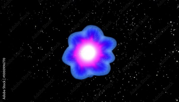 Watch a Star Form from Cosmic Gases in Deep Space Star Birth Animation with Glowing Nebula