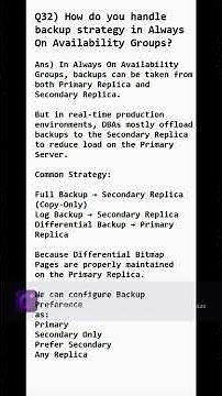 Q-32 | How DBAs Handle Backup in Always On AG | Backup Strategy in AG |