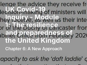 UK Covid-19 Inquiry - Module 1: The resilience and preparedness of the United Kingdom
