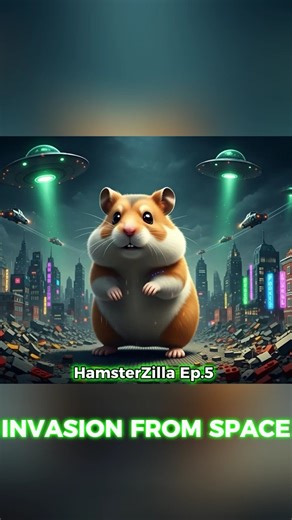 HamsterZilla Ep.5 — Invasion from Space 👽🐹💥 #Shorts